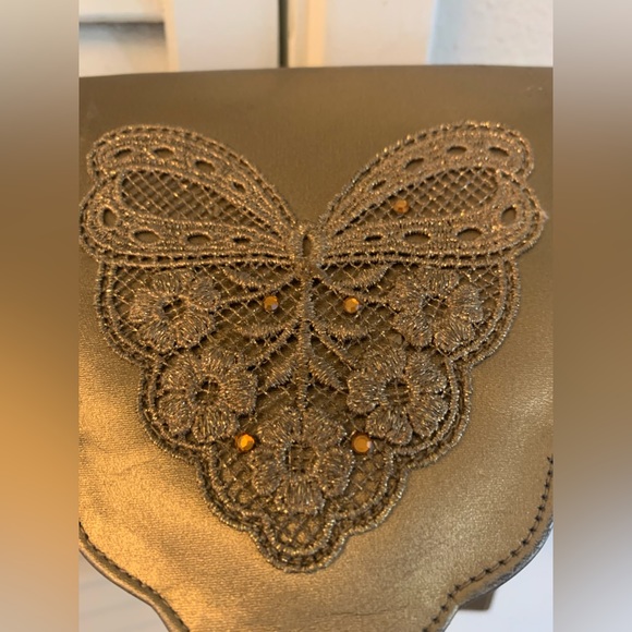 VINTAGE Stuart Weitzman• Metallic Gold-• Leather•• Crossbody/Shoulder bag - Picture 3 of 12